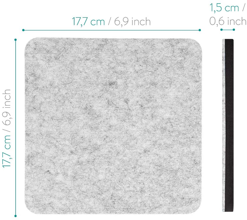 Navaris Square Felt Memo Boards - Σετ με 9 Πίνακες Ανακοινώσεων και Πινέζες - Light Grey - 46231.02.25