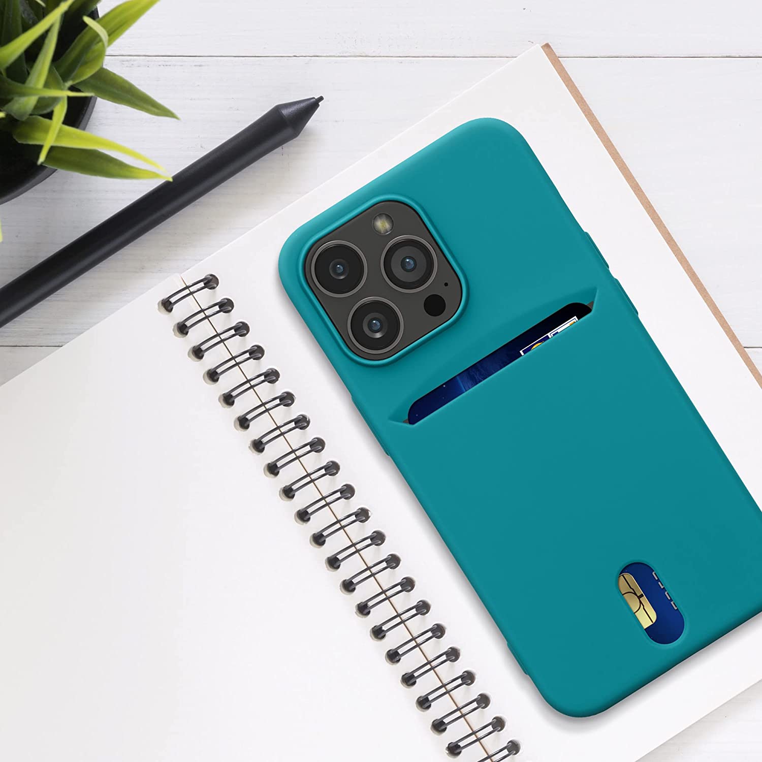 KW iPhone 13 Pro Θήκη Σιλικόνης TPU - Petrol Matte - 57749.57