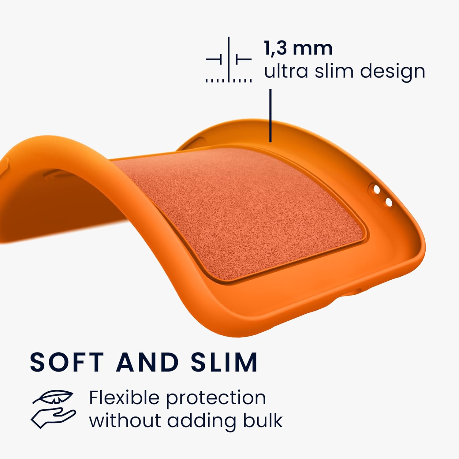 KW Samsung Galaxy A55 5G Θήκη Σιλικόνης TPU με Υποδοχή για Κάρτα - Orange