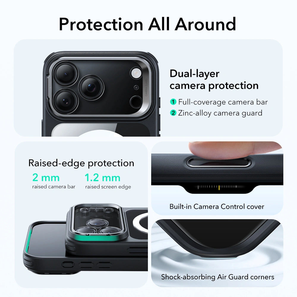 ESR iPhone 17 Pro - Classic Hybrid Kickstand MagSafe - Σκληρή Θήκη με Πλαίσιο Σιλικόνης και MagSafe - Διάφανη / Black