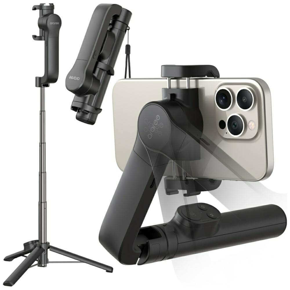 Araree Gimbal Pod Selfie Stick Τρίποδο με Τηλεχειριστήριο Bluetooth - Black