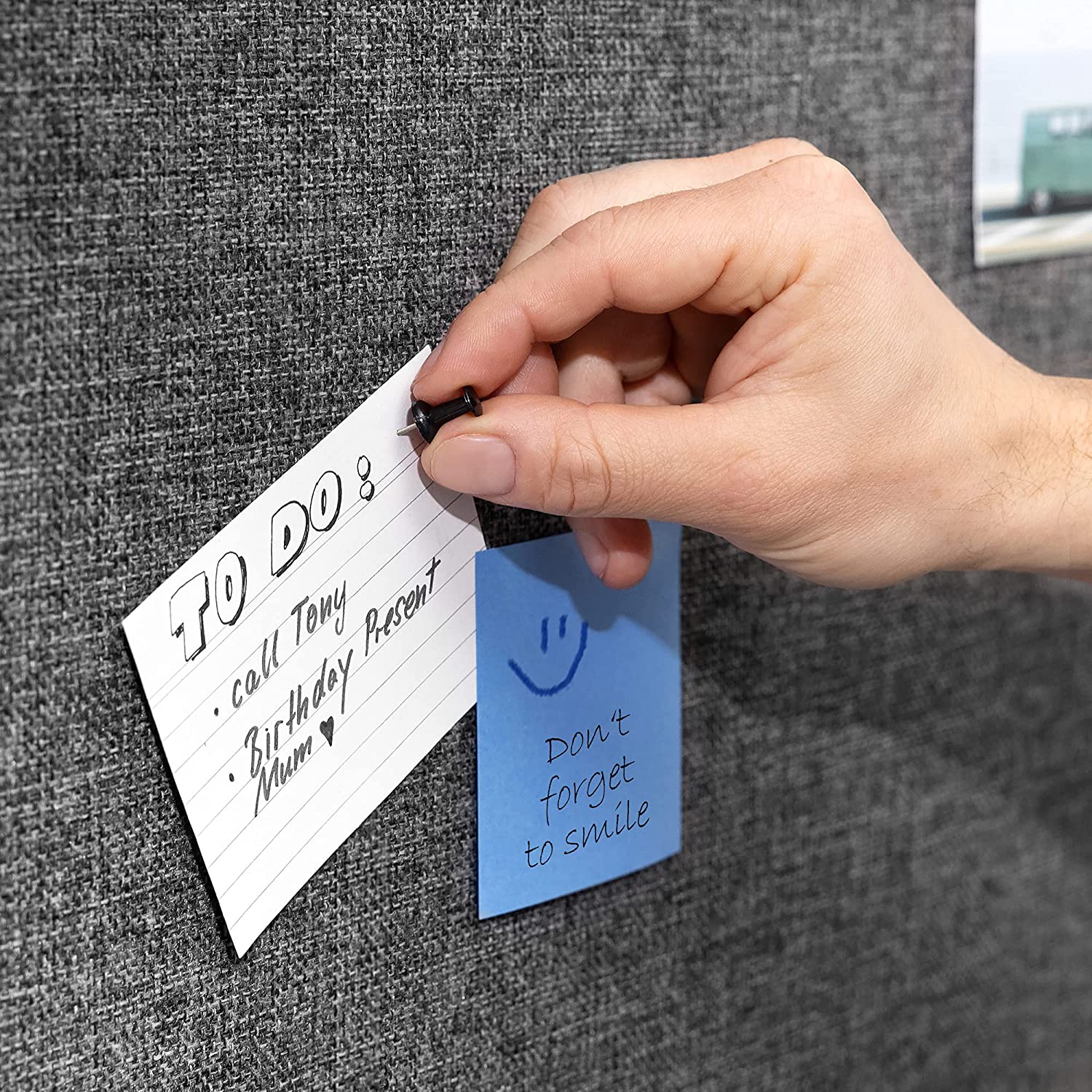 Navaris Πίνακας Ανακοινώσεων από Ύφασμα - 60 x 45cm - Grey - 53946.6.22