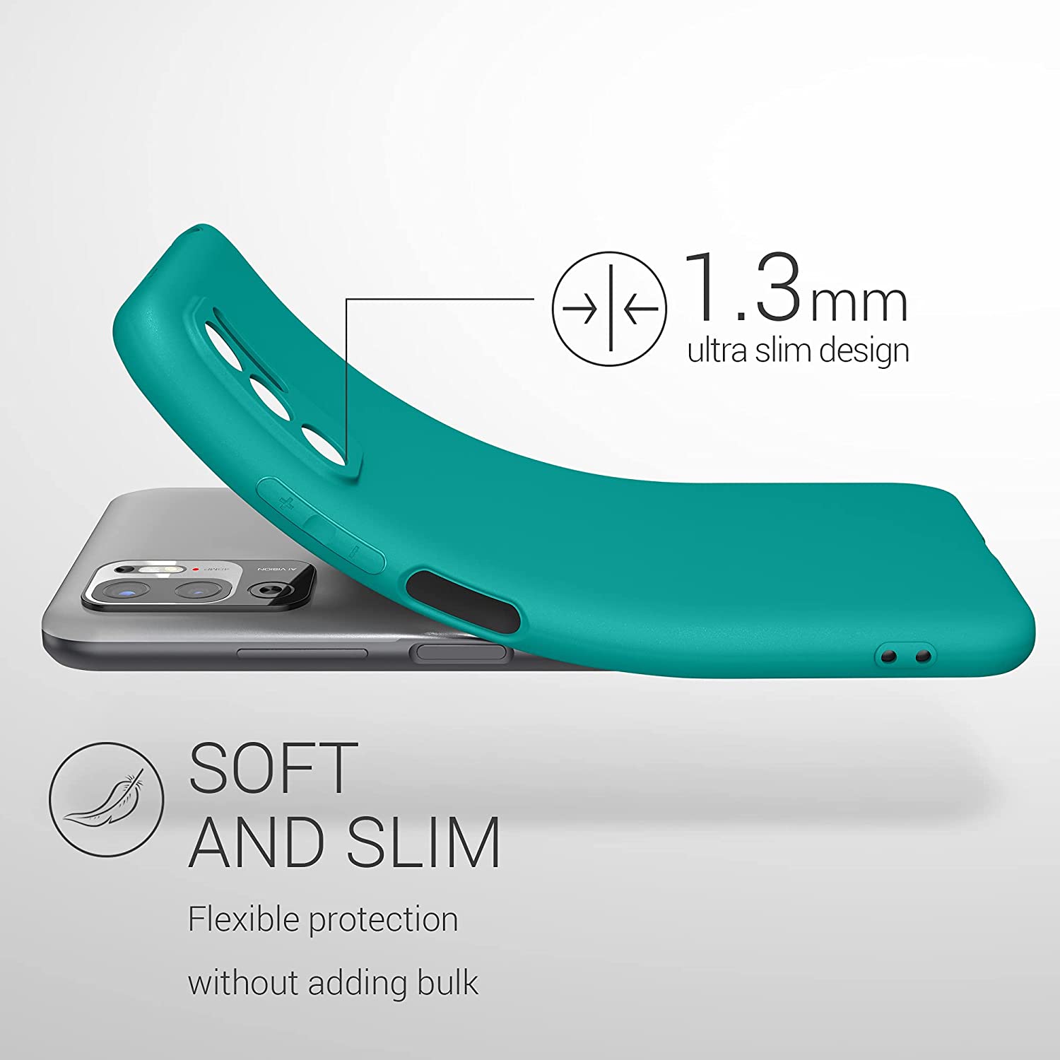 KW Xiaomi Redmi Note 10 5G Θήκη Σιλικόνης TPU - Matte Petrol - 54947.57