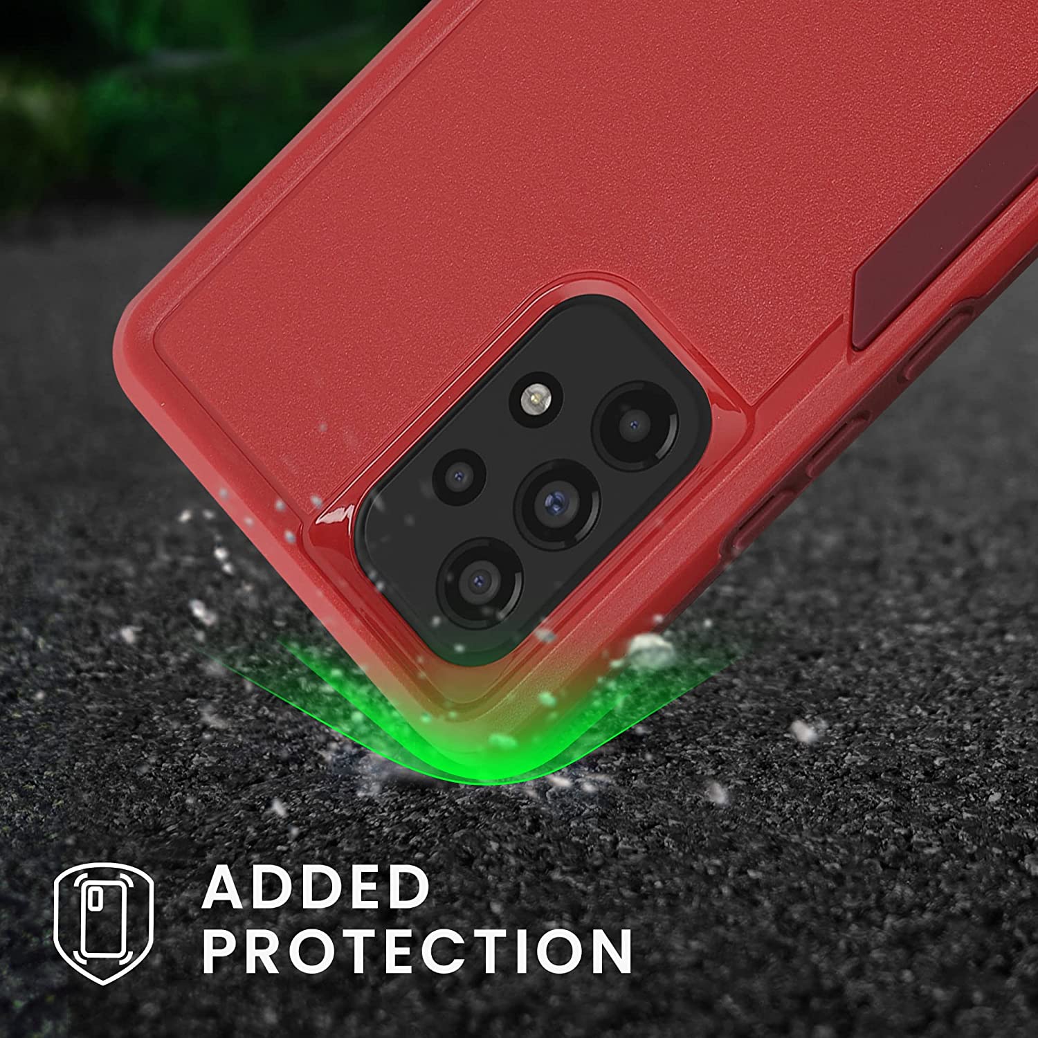 KW Samsung Galaxy A53 5G Shockproof Hybrid Σκληρή Θήκη με Πλαίσιο Σιλικόνης TPU - Dark Red - 59373.09