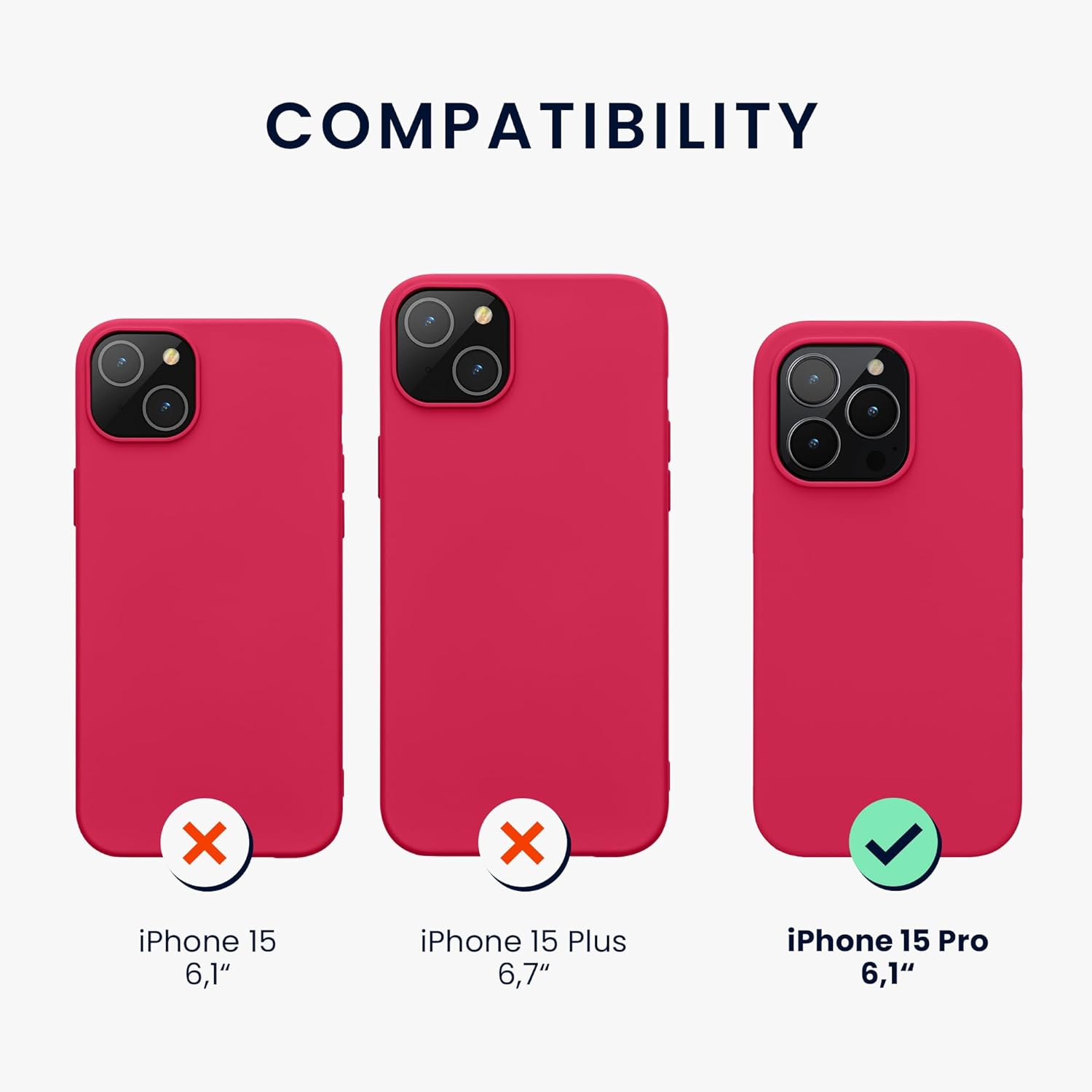 KW iPhone 15 Pro Λεπτή Θήκη Σιλικόνης TPU - Neon Pink - 61959.77