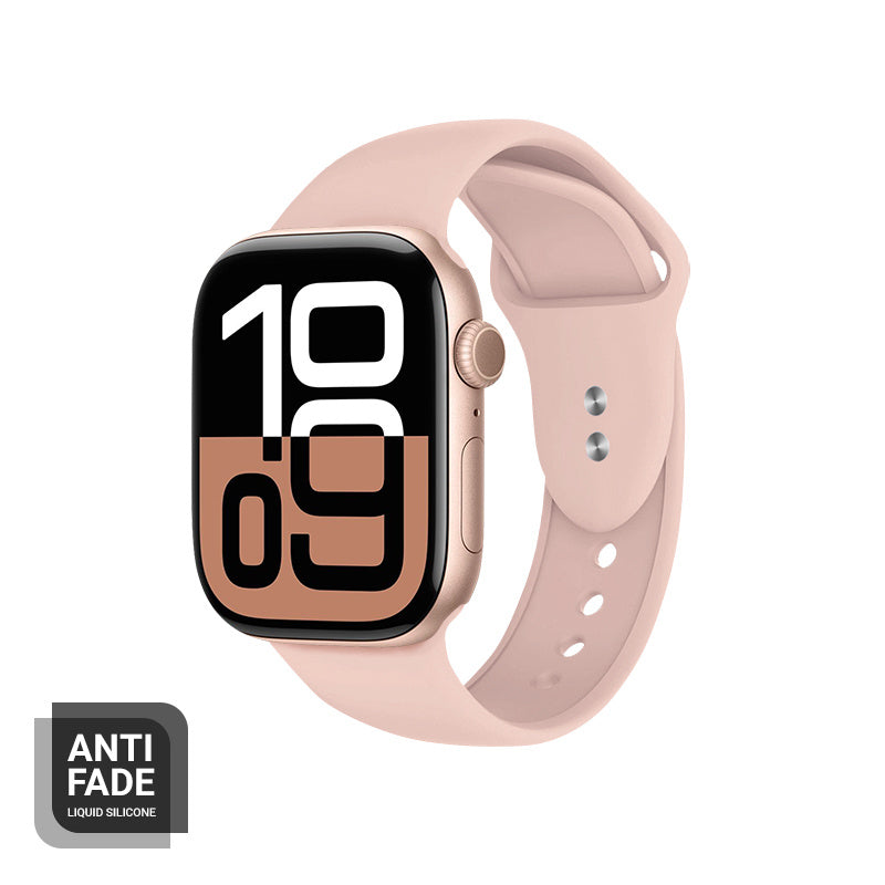 Crong Λουράκι Apple Watch 2/3/4/5/6/7/8/9/10/11 - SE (1/2/3) - 38/40/41/42mm Σιλικόνης - Liquid Strap - Sand Pink