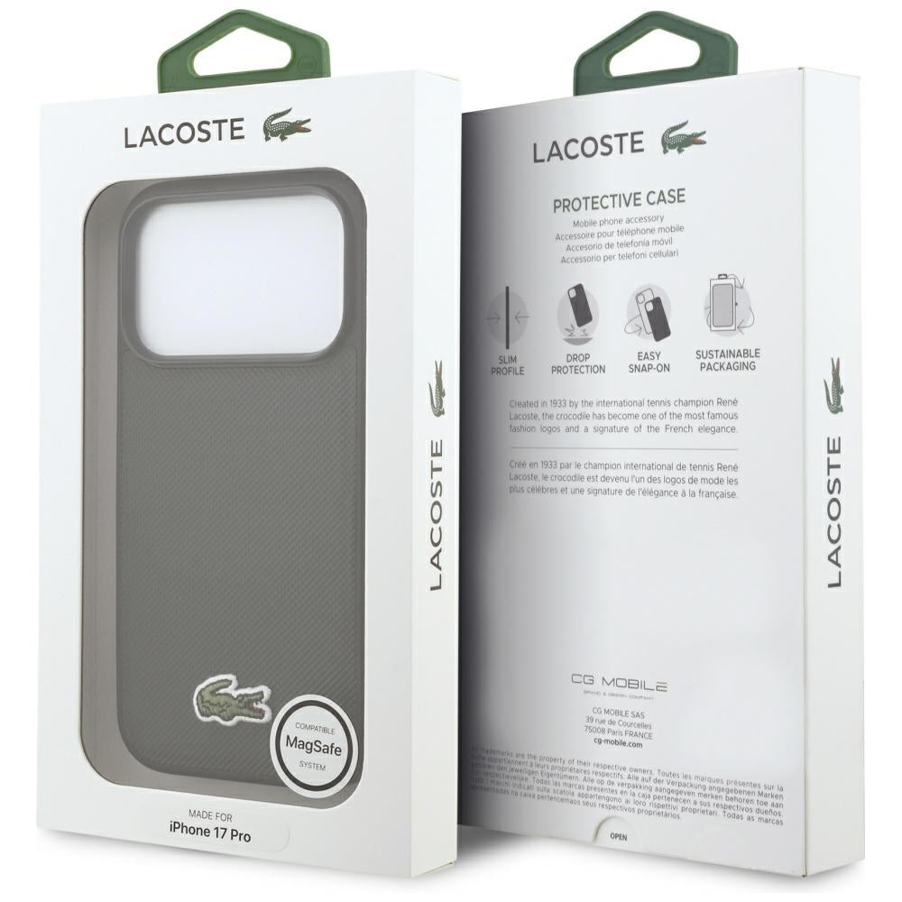 Lacoste iPhone 17 Pro - Iconic Petit Pique Woven Logo MagSafe - Σκληρή Θήκη με Πλαίσιο Σιλικόνης - Sinople