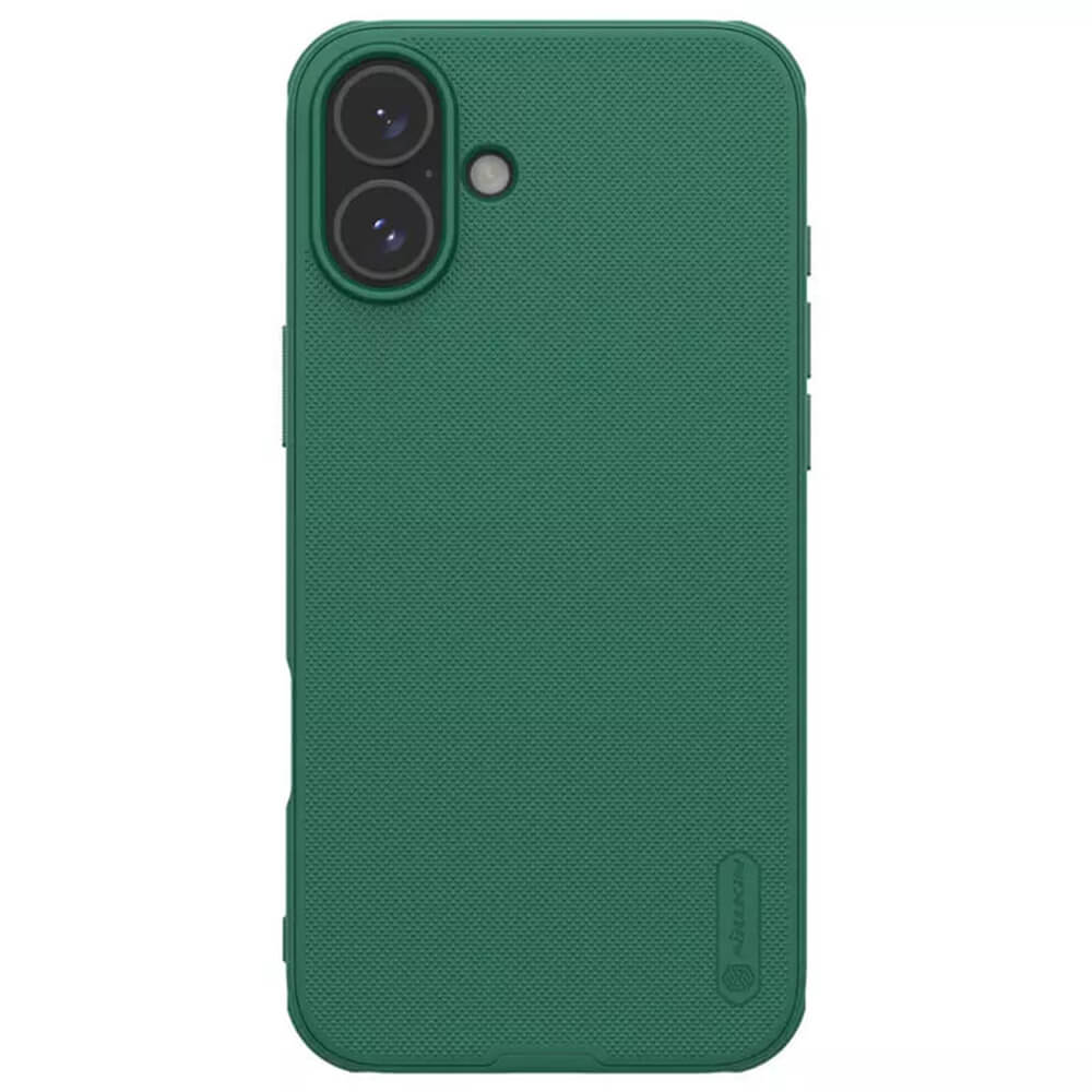 Nillkin iPhone 16 Super Frosted Shield Pro Σκληρή Θήκη με Πλαίσιο Σιλικόνης - Deep Green