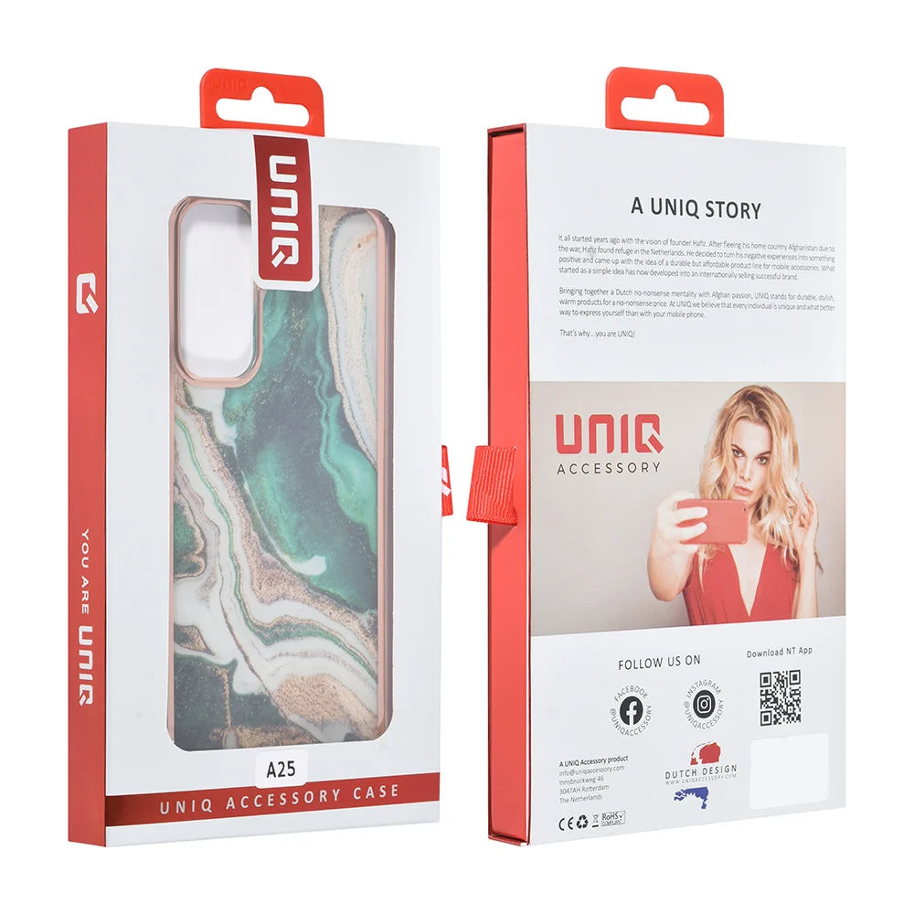Tuniq Samsung Galaxy A25 5G - Σκληρή Θήκη με Πλαίσιο Σιλικόνης - Σχέδιο Μάρμαρο - Πράσινη
