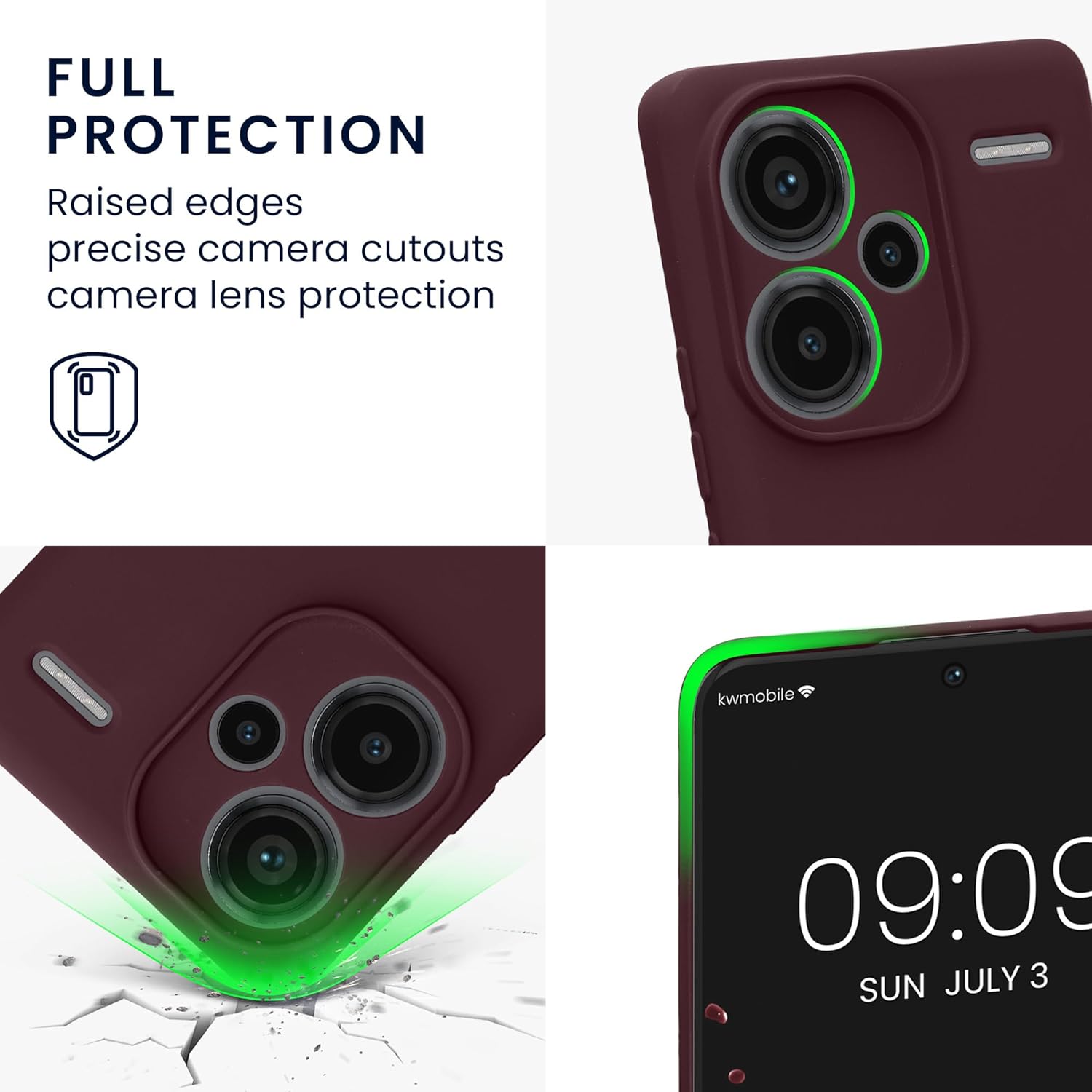 KW Xiaomi Redmi Note 13 Pro+ 5G Λεπτή Θήκη Σιλικόνης Rubberized TPU - Bordeaux Purple
