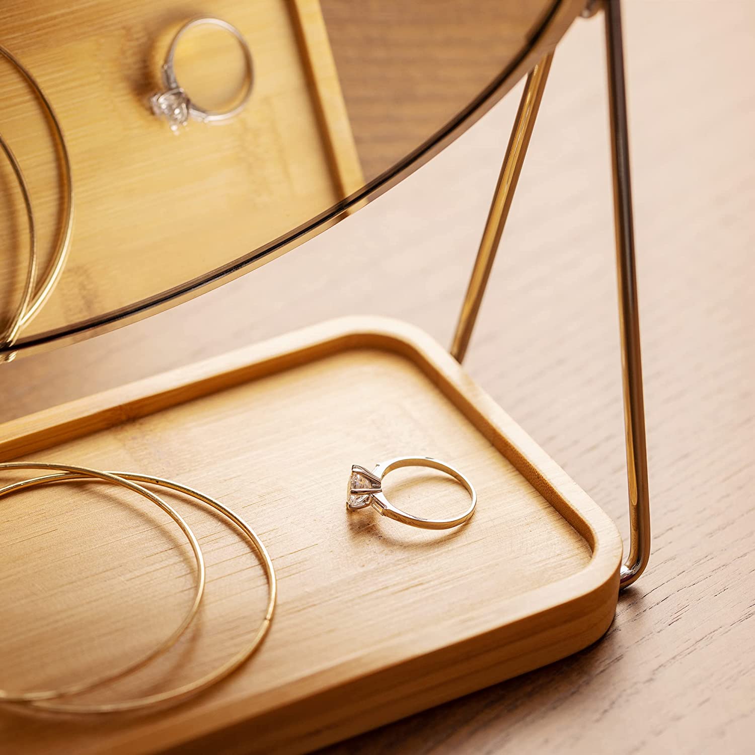 Navaris Καθρέπτης Μακιγιάζ με Βάση για Κοσμήματα - Silver - 53217.35