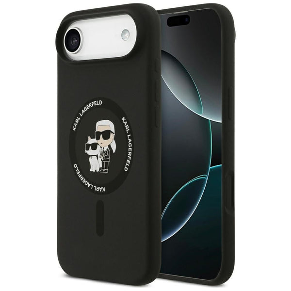Karl Lagerfeld iPhone Air - Silicone Karl and Choupette Ring MagSafe Θήκη Σιλικόνης - Black - KLHMP17MSCMKCRHK