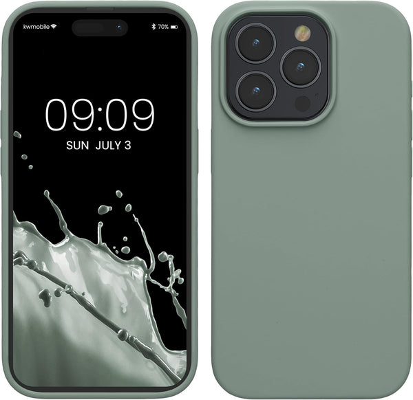 KW iPhone 15 Pro Θήκη Σιλικόνης Rubberized TPU - Rainwashed Green - likebrands.gr