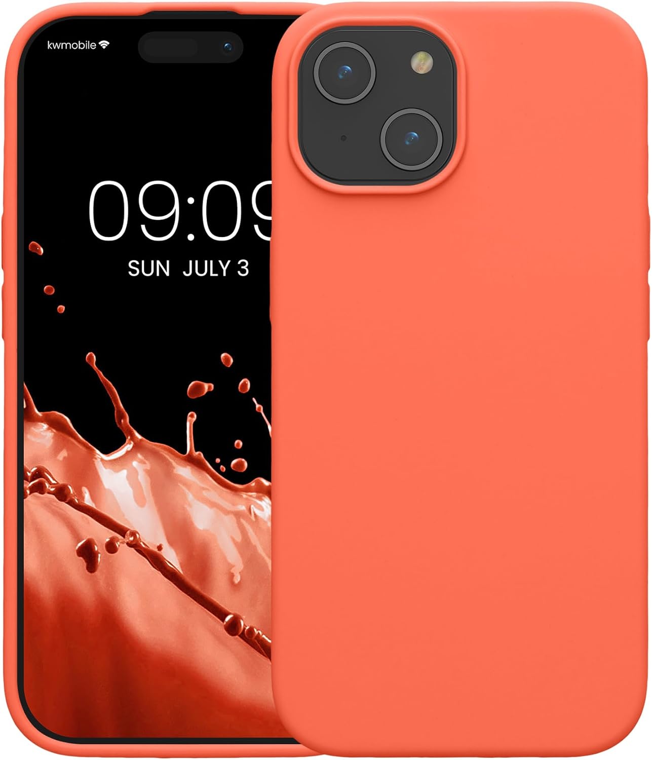 KW iPhone 15 Θήκη Σιλικόνης Rubberized TPU - Luminous Coral