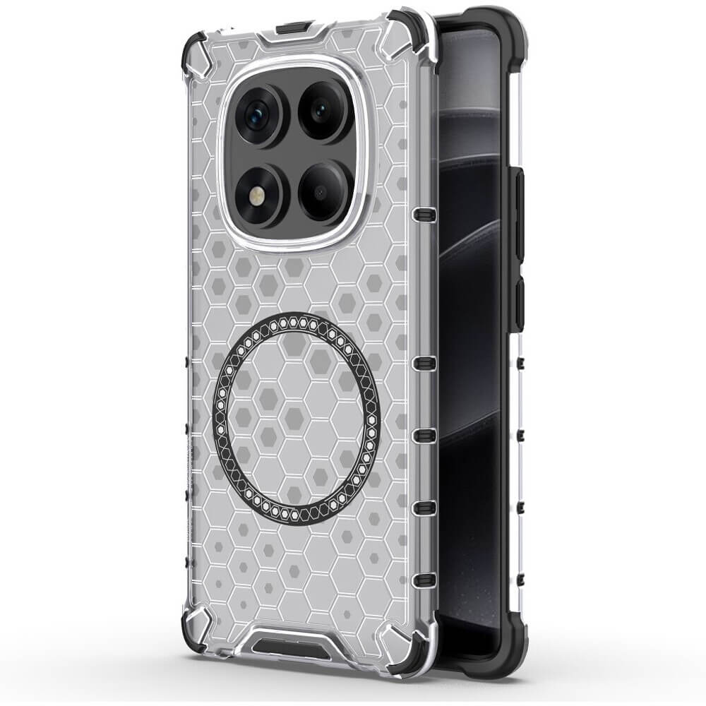 Techsuit Xiaomi Redmi Note 14 Pro 4G Honeycomb Shield MagSafe Σκληρή Θήκη με Πλαίσιο Σιλικόνης - White