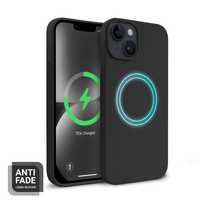 Crong iPhone 13 / iPhone 14 Color Cover Magnetic - Θήκη Σιλικόνης με MagSafe - Black