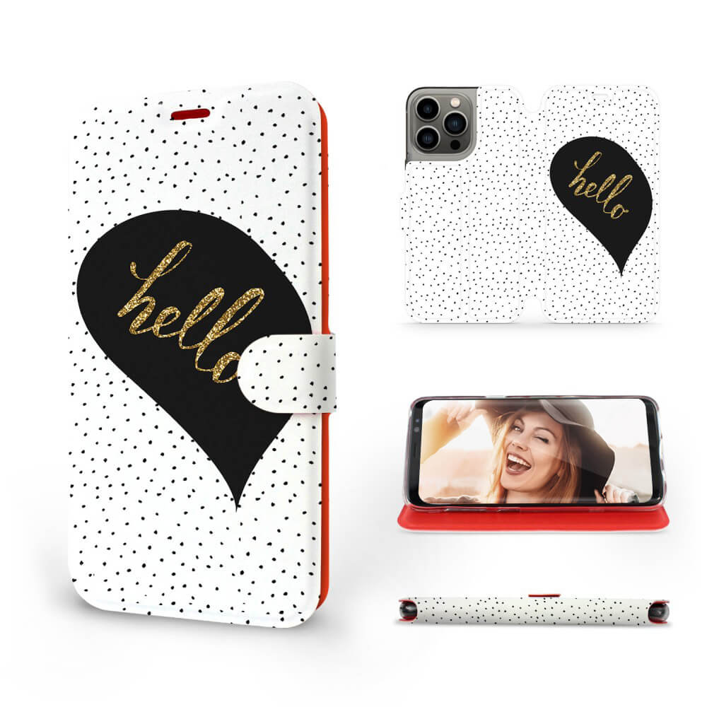 Mobiwear iPhone 13 Pro Θήκη Βιβλίο Slim Flip - Design Hello - M013P