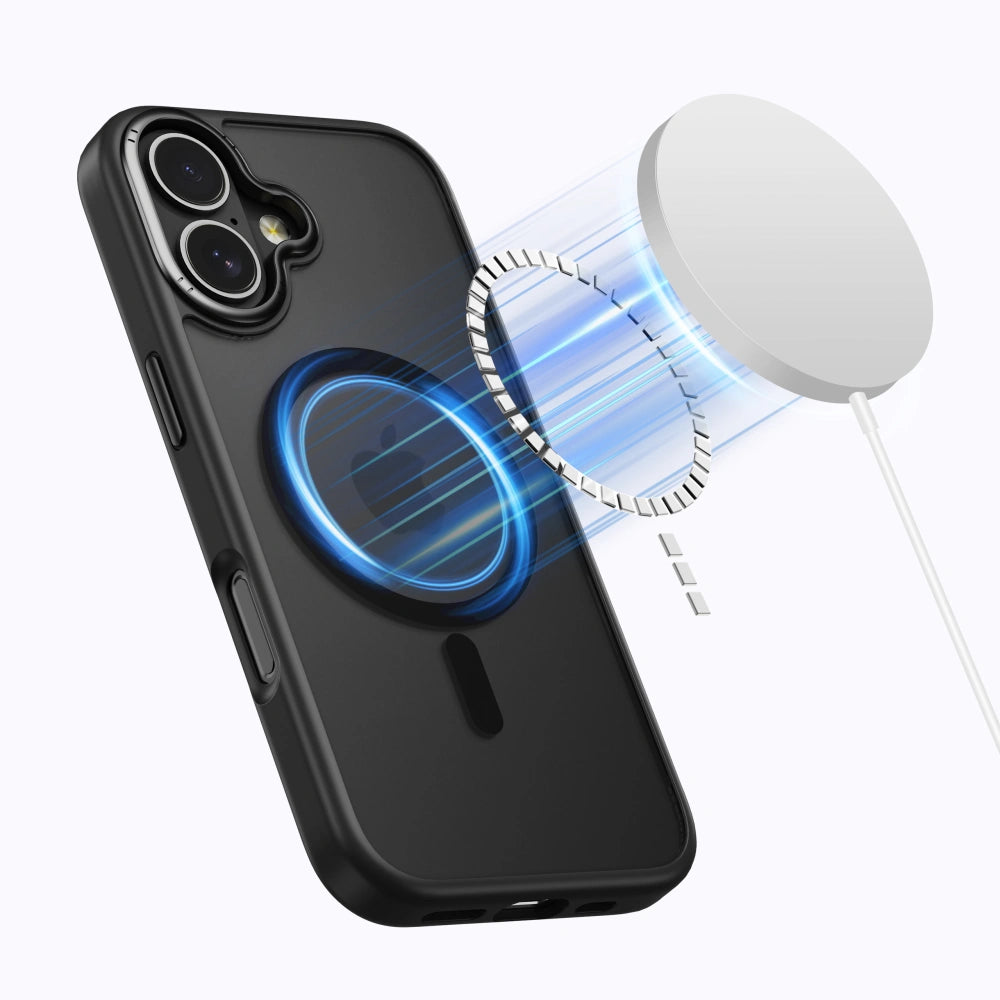 Tech-Protect iPhone 17 MagEdge - Σκληρή Θήκη με Πλαίσιο Σιλικόνης και MagSafe - Matte Black / Gunmetal