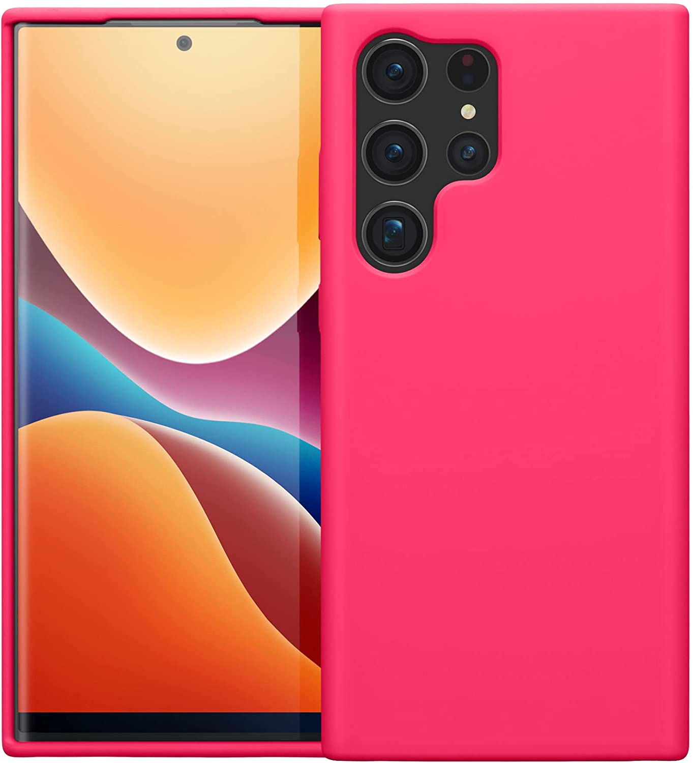 KW Samsung Galaxy S23 Ultra Θήκη Σιλικόνης Rubberized TPU - Neon Pink - 60275.77