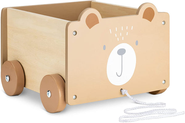 Navaris Toy Box Storage for Toys with Wheels - Παιδικό Κουτί Αποθήκευσης Παιχνιδιών με Ρόδες - Brown - 51163.03