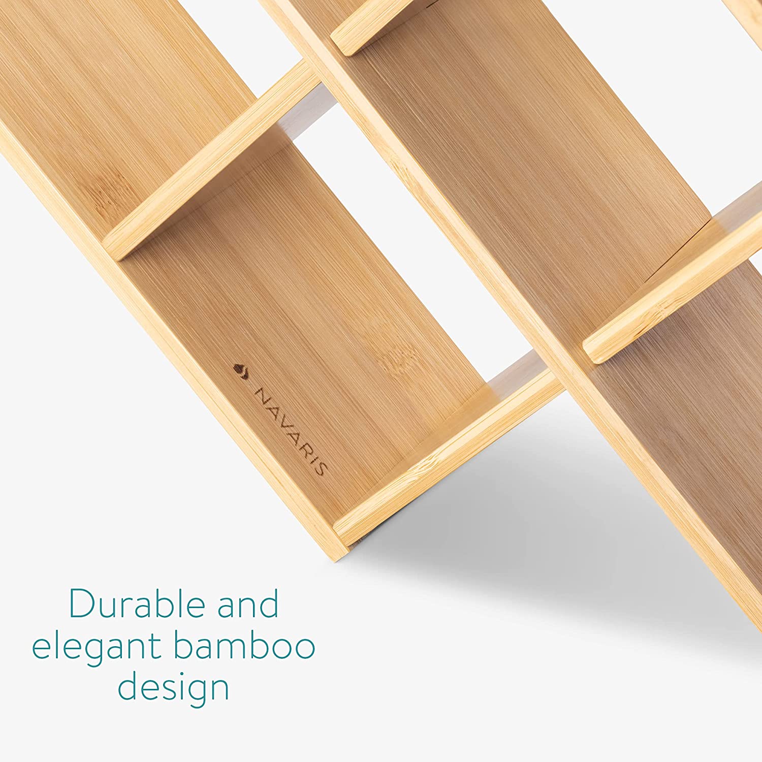 Navaris Ξύλινο Ράφι Ποτών από Μπαμπού - 43,5 x 10 x 29,5 cm - Light Brown - 54003.24