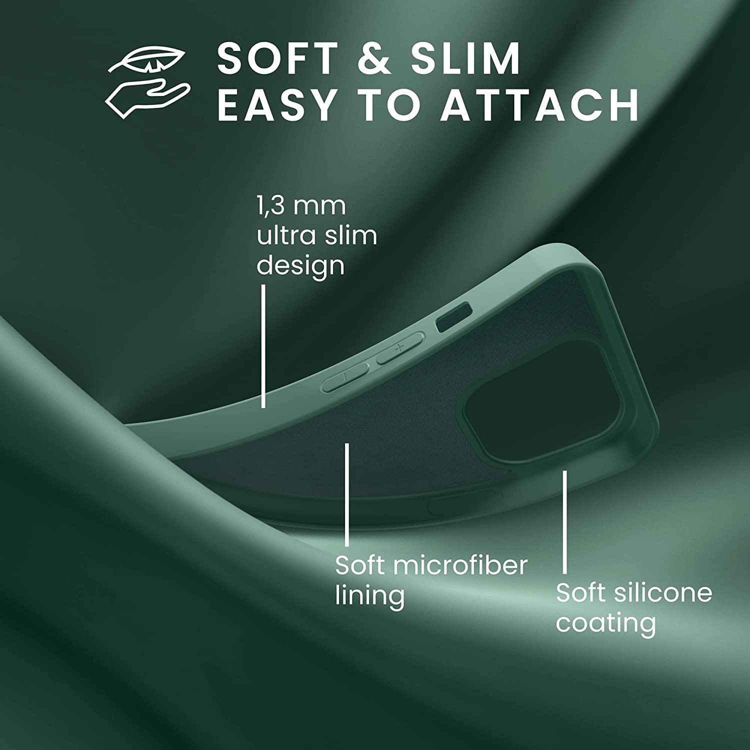 KW iPhone 14 Θήκη Σιλικόνης Rubberized TPU - Forest Green - 59079.166