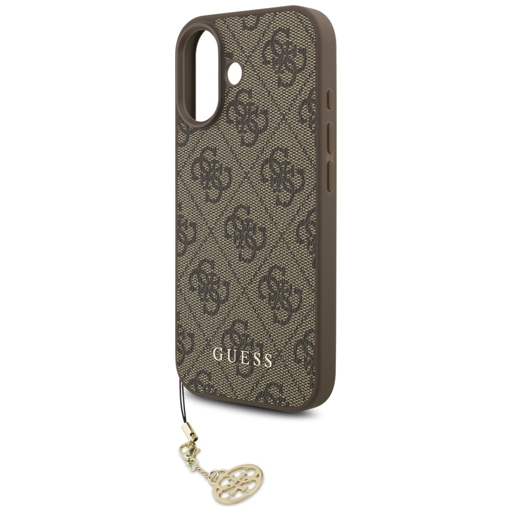 Guess iPhone 17 - 4G Charms Collection MagSafe - Θήκη με Επένδυση Συνθετικού Δέρματος - Brown - GUHMP17SGF4GCW