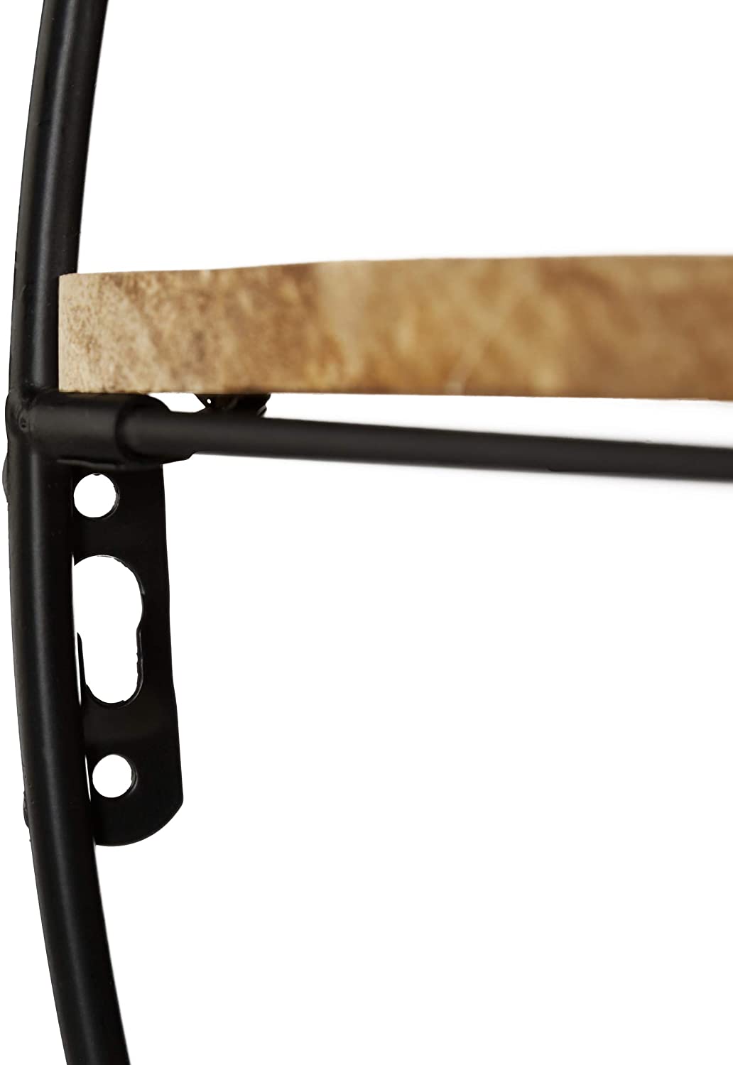 Relaxdays Στρόγγυλο Διακοσμητικό Ράφι Τοίχου με 3 Διαμερίσματα - 50 x 18,5 cm - Natural / Black - 4052025289270