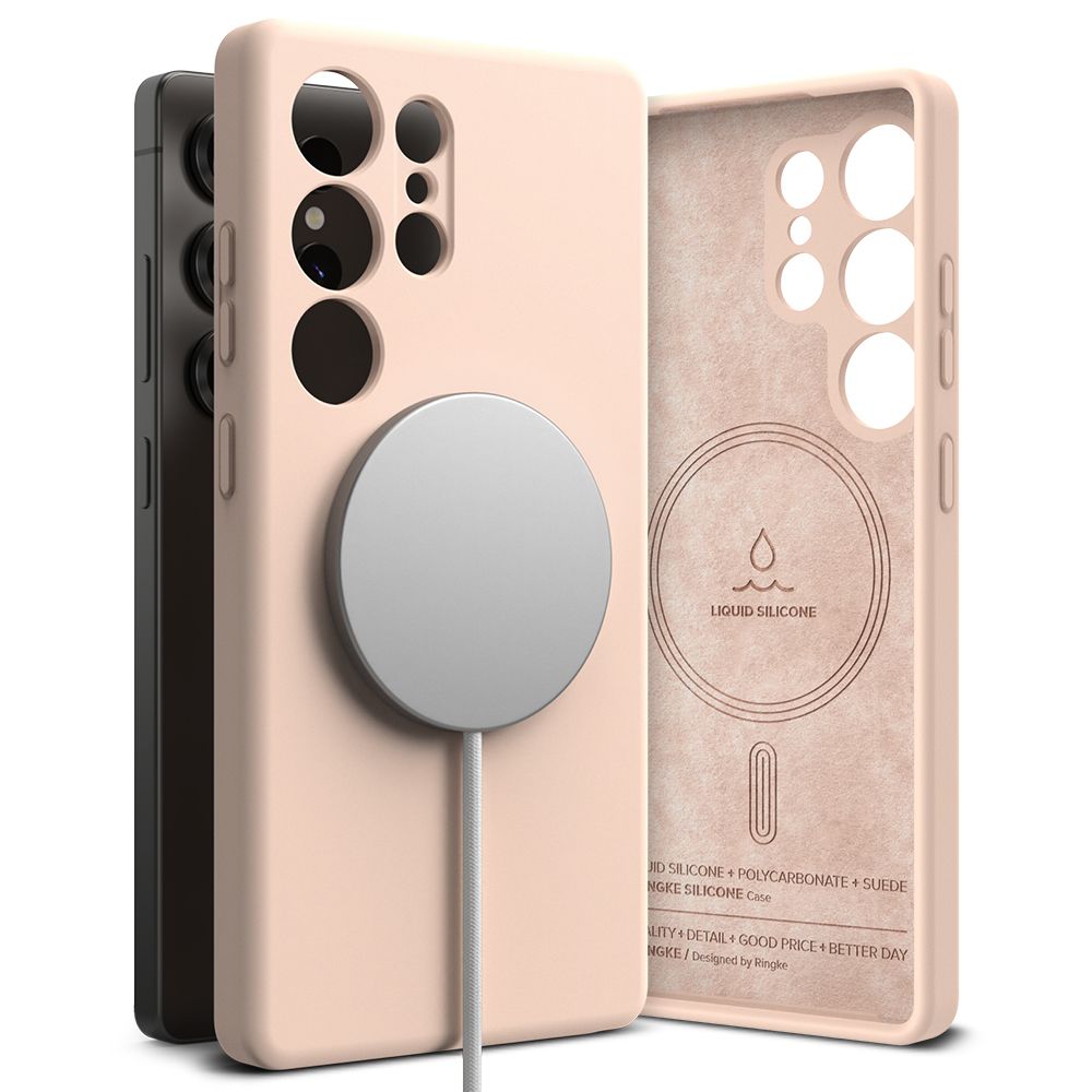 Ringke Samsung Galaxy S25 Ultra Silicone Magnetic MagSafe Case Θήκη Σιλικόνης με MagSafe - Pink Sand