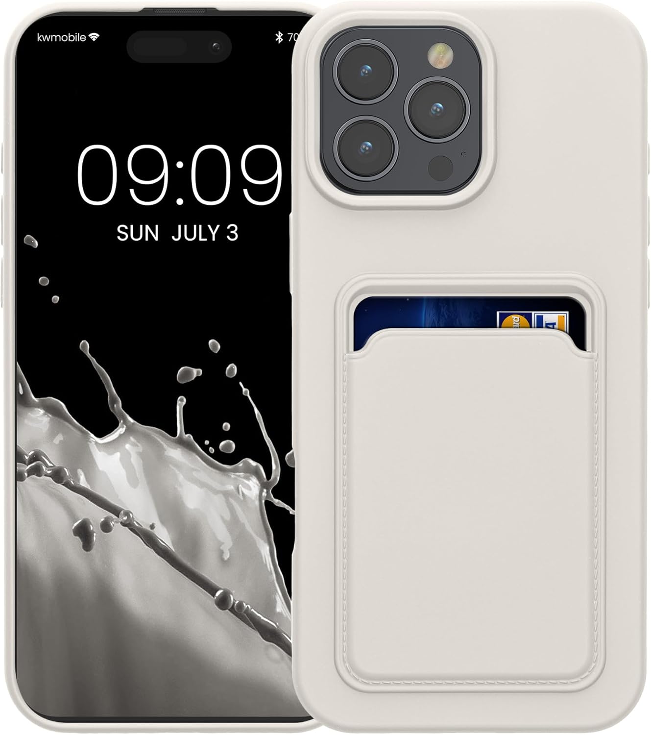 KW iPhone 16 Pro Max Θήκη Σιλικόνης TPU με Υποδοχή για Κάρτα - White