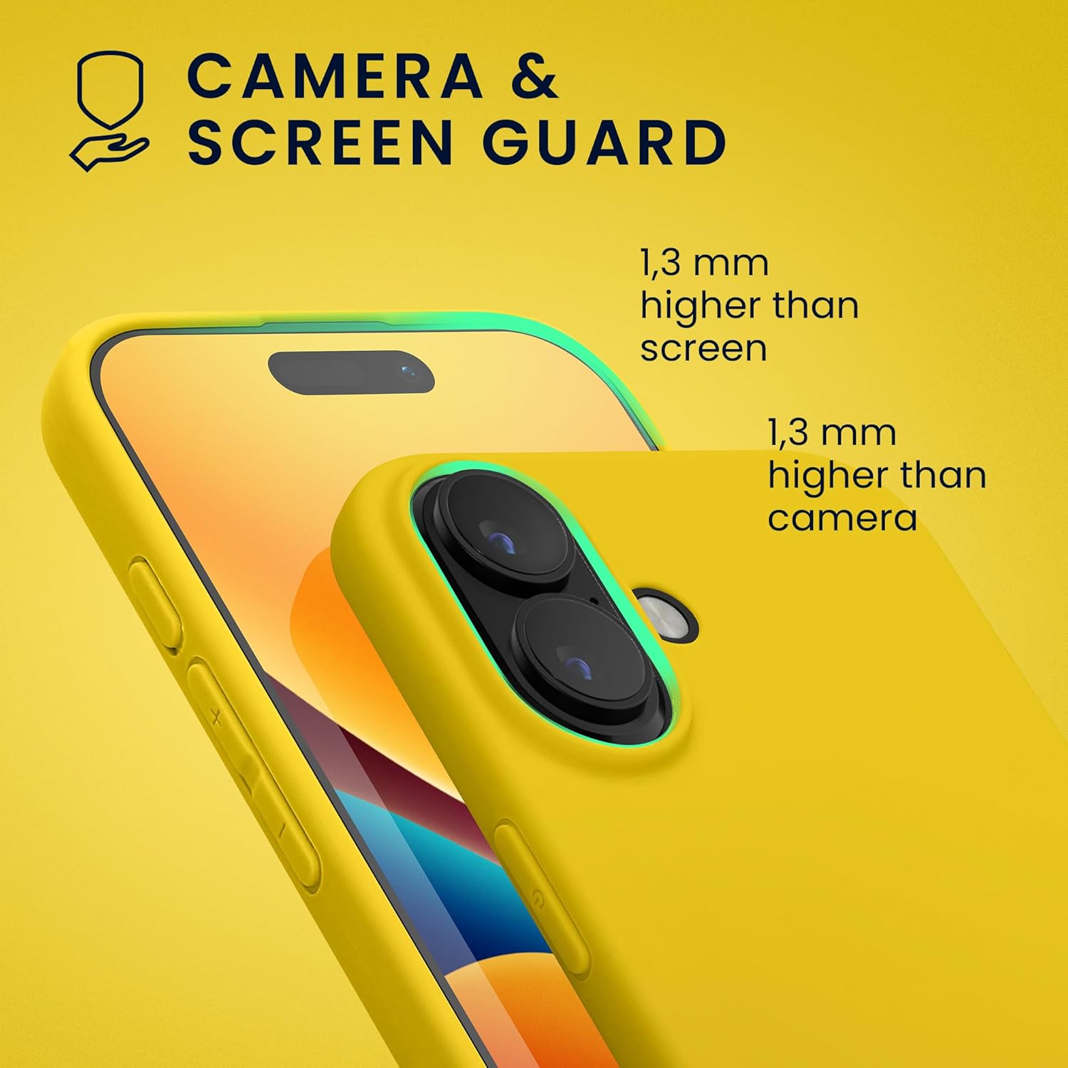 KW iPhone 16 Λεπτή Θήκη Σιλικόνης TPU - Bright Yellow