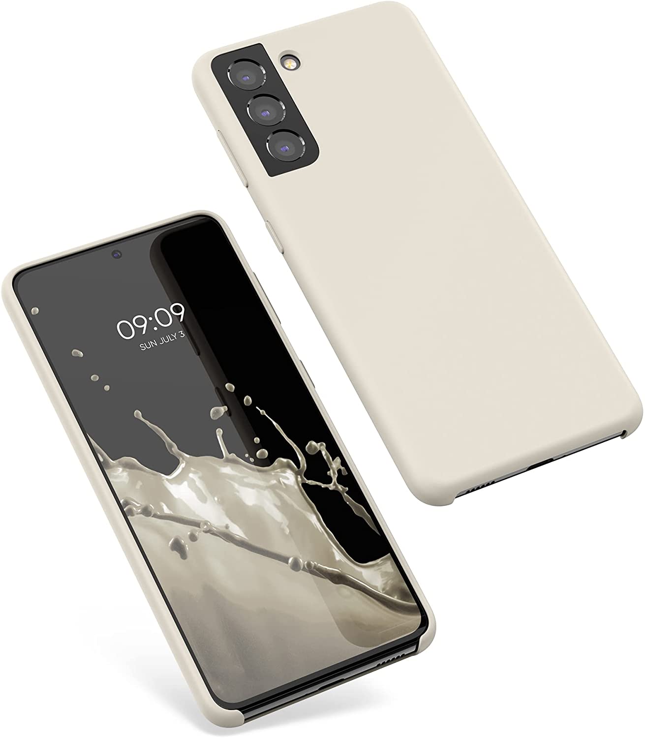 KW Samsung Galaxy S21 Θήκη Σιλικόνης Rubber TPU - Creme Matte - 54056.125