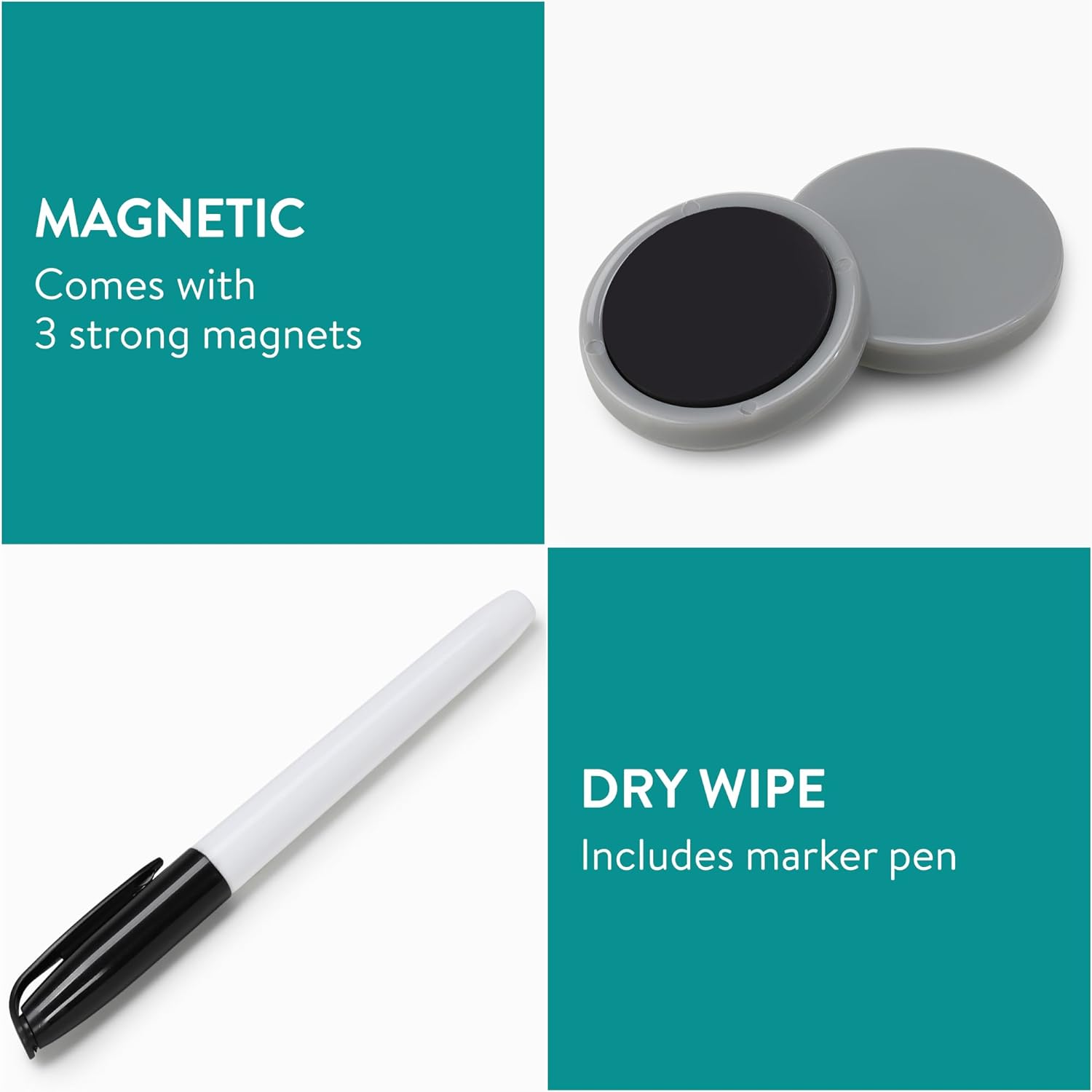 Navaris Εβδομαδιαίος Μαγνητικός Πίνακας Χρονοδιαγράμματος - 60 x 90 cm - White / Black - 56504.03