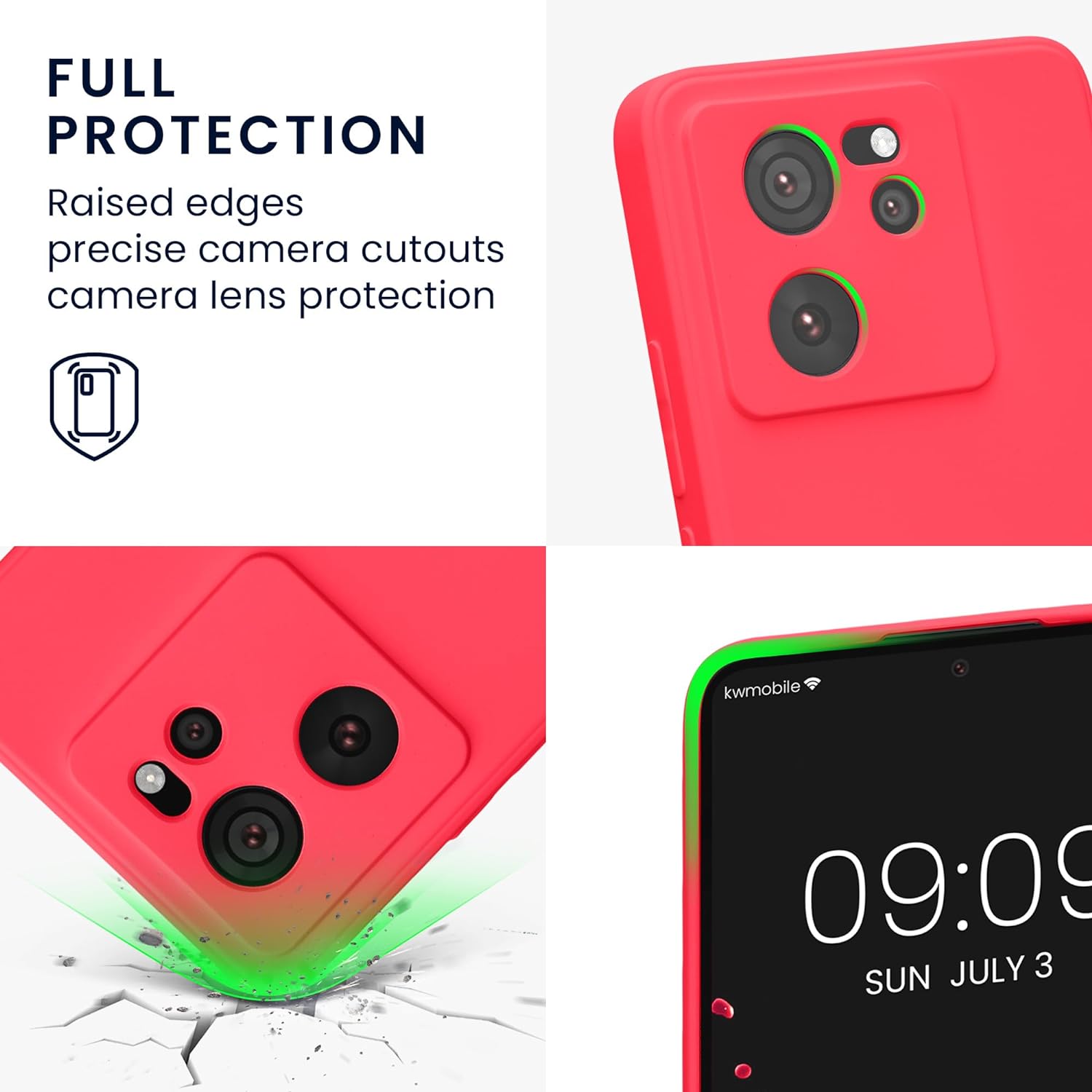 KW Xiaomi 13T / 13T Pro Λεπτή Θήκη Σιλικόνης Rubberized TPU - Neon Pink