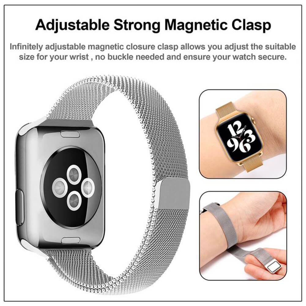 Techsuit Λουράκι Apple Watch 2/3/4/5/6/7/8/9/10/11 - SE (1/2/3) - 38/40/41/42mm Watchband W034 από Ανοξείδωτο Ατσάλι - Gold