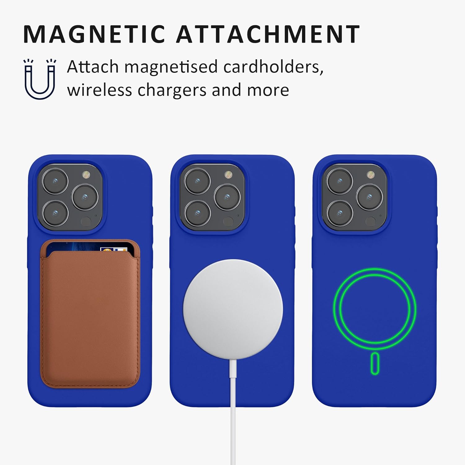 Kalibri iPhone 15 Pro Θήκη Σιλικόνης με MagSafe και 2 Αντιχαρακτικά Γυαλιά Οθόνης - Baltic Blue