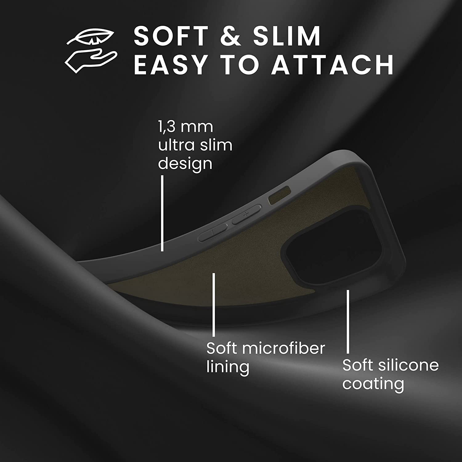 KW iPhone 14 Θήκη Σιλικόνης Rubberized TPU - Black Matte - 59079.47