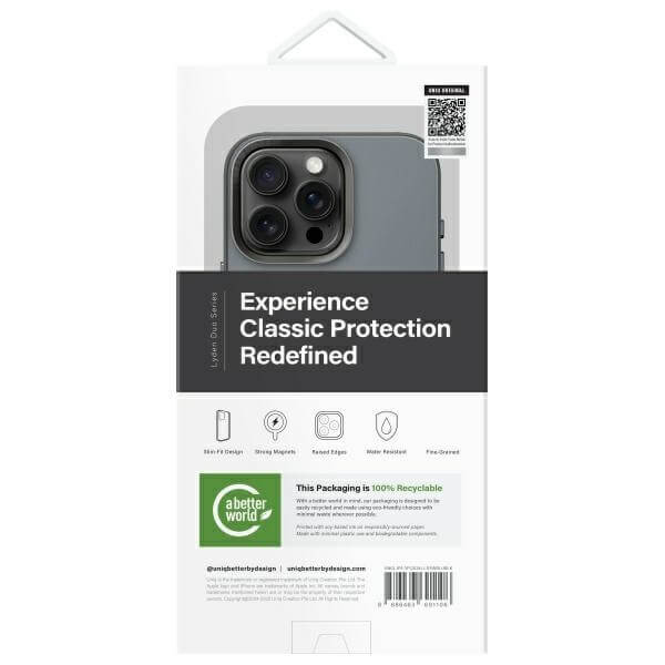 Uniq iPhone 16 Pro - Lyden DS - Σκληρή Θήκη με Επένδυση Συνθετικού Δέρματος και MagSafe - Washed Blue / Black