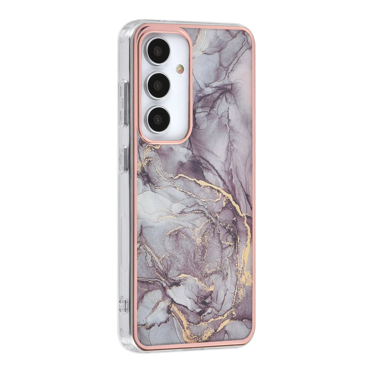 Tuniq Samsung Galaxy S24 - Σκληρή Θήκη με Πλαίσιο Σιλικόνης - Σχέδιο Μάρμαρο - Σκούρο Γκρί