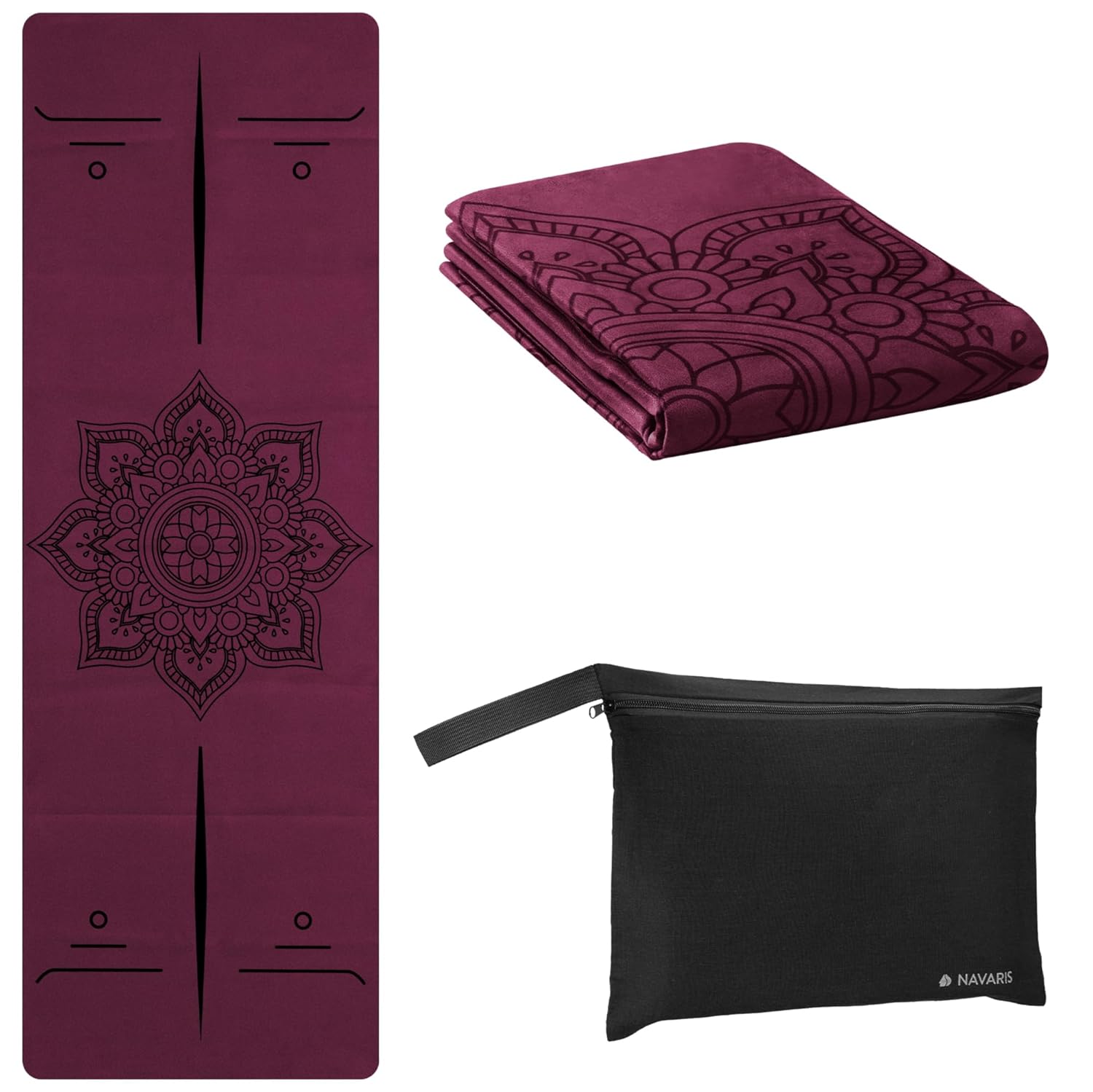 Navaris Αναδιπλούμενο Στρώμα Γυμναστικής με Τσάντα Μεταφοράς - 1.5mm Πάχος - Purple