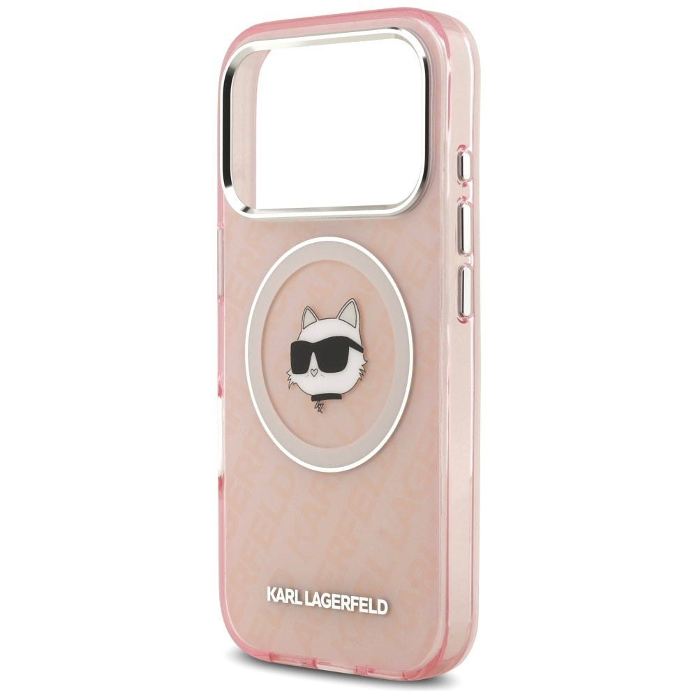 Karl Lagerfeld iPhone 17 Pro - IML Choupette Head Logo MagSafe - Σκληρή Θήκη με Πλαίσιο Σιλικόνης - Pink - KLHMP17LHMKBCHOP