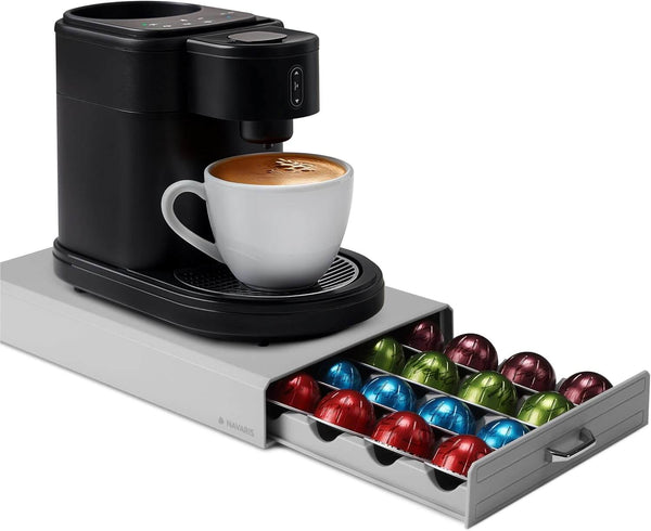 Navaris Συρτάρι για Κάψουλες Nespresso Vertuo / Βάση για Καφετιέρα - Grey
