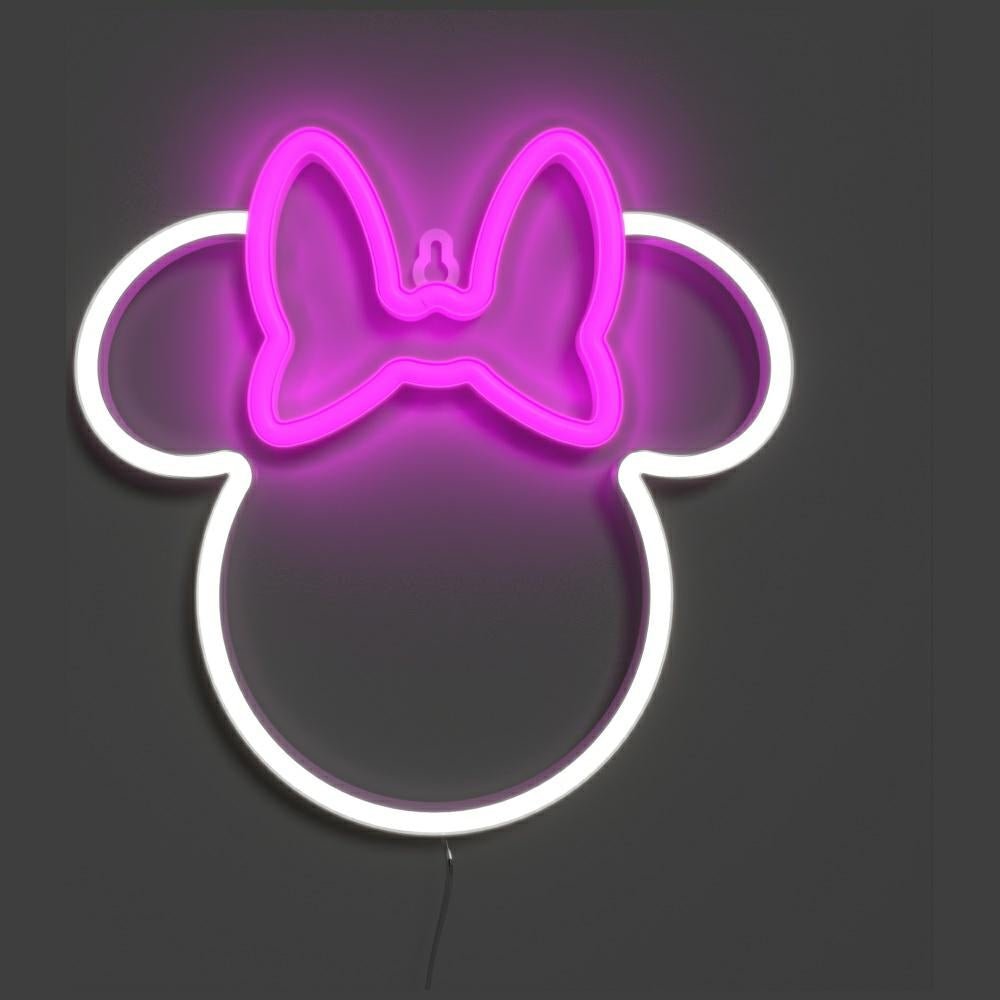 Yellowpop Φωτιστικό Neon LED με Καλώδιο USB - Disney Mini Minnie Ears - White / Pink