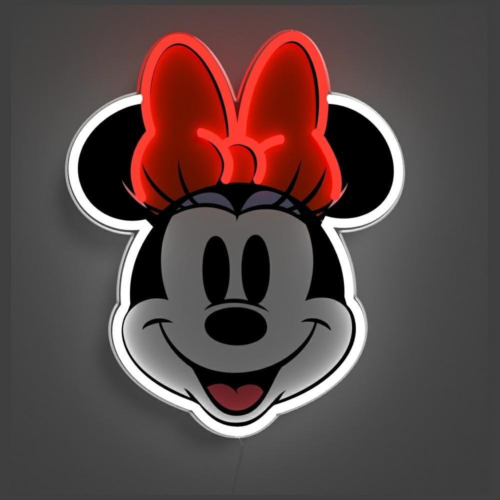 Yellowpop Φωτιστικό Neon LED με Καλώδιο USB - Disney Minnie Printed Face - White / Red