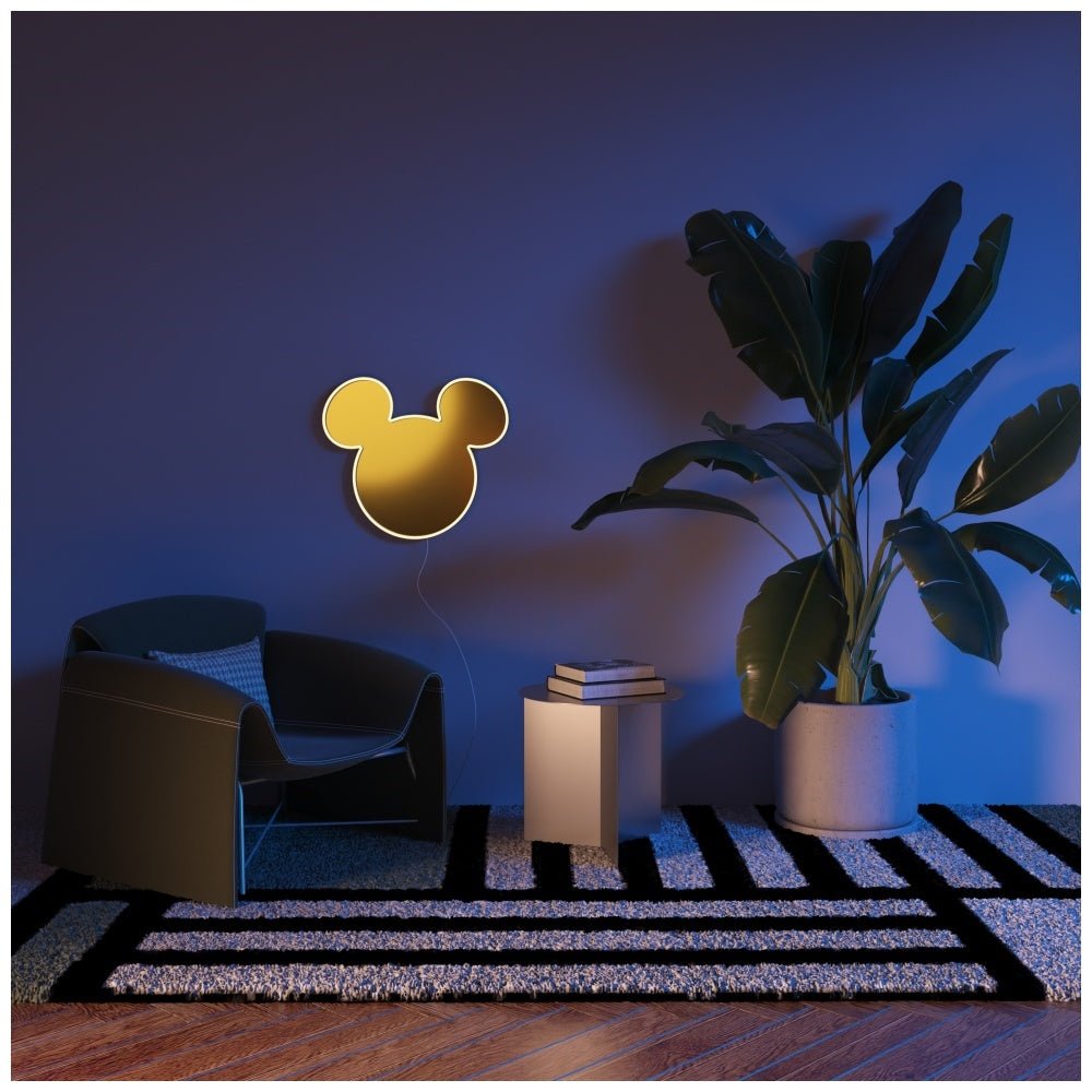 Yellowpop Καθρέφτης με Φωτισμό Neon LED και Καλώδιο USB - Disney Mickey Mirror - Gold