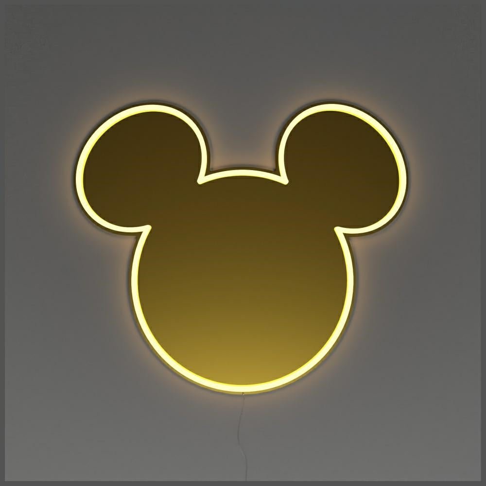 Yellowpop Καθρέφτης με Φωτισμό Neon LED και Καλώδιο USB - Disney Mickey Mirror - Gold