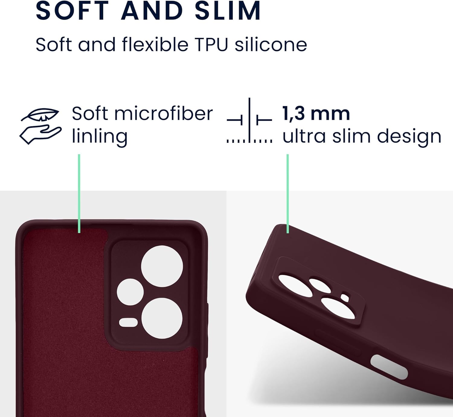KW Xiaomi Redmi Note 12 Pro+ Θήκη Σιλικόνης Rubberized TPU - Bordeaux Purple