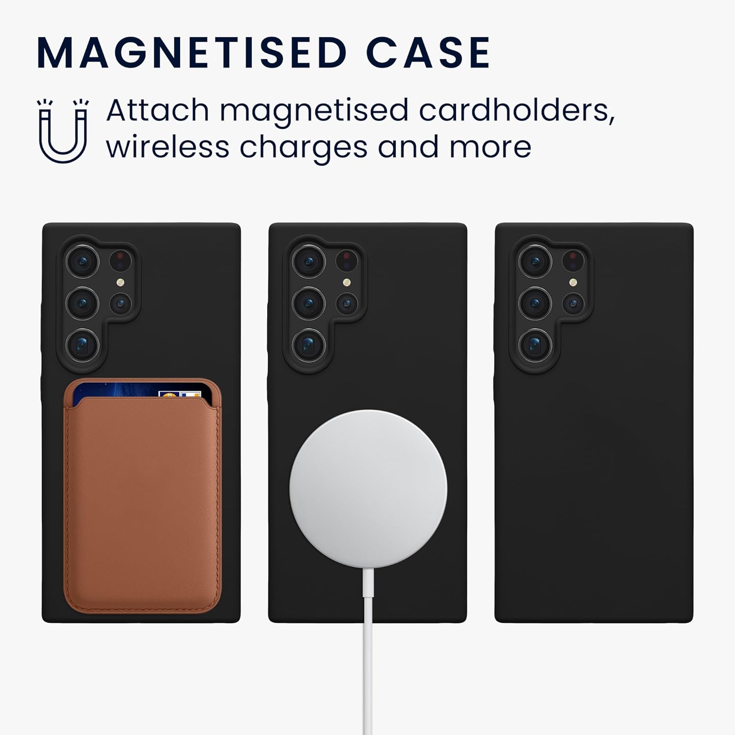 KW Samsung Galaxy S24 Ultra Θήκη Σιλικόνης Rubber TPU με MagSafe - Black