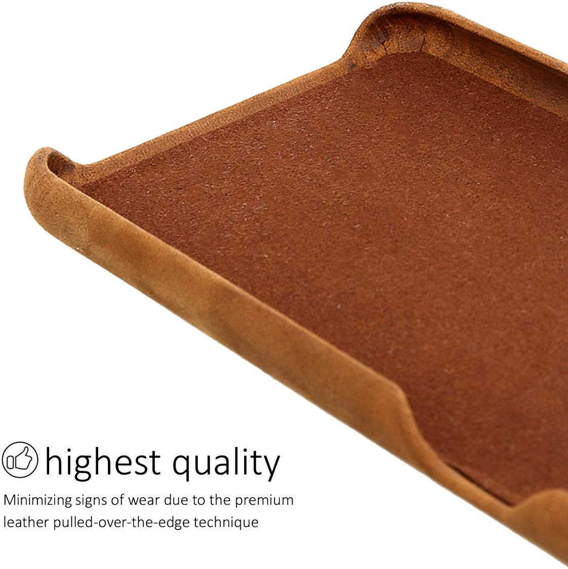 Kalibri iPhone SE 2022 / SE 2020 / 7 / 8 Σκληρή Θήκη με Επένδυση Γνήσιου Δέρματος - Brown - 39345.05