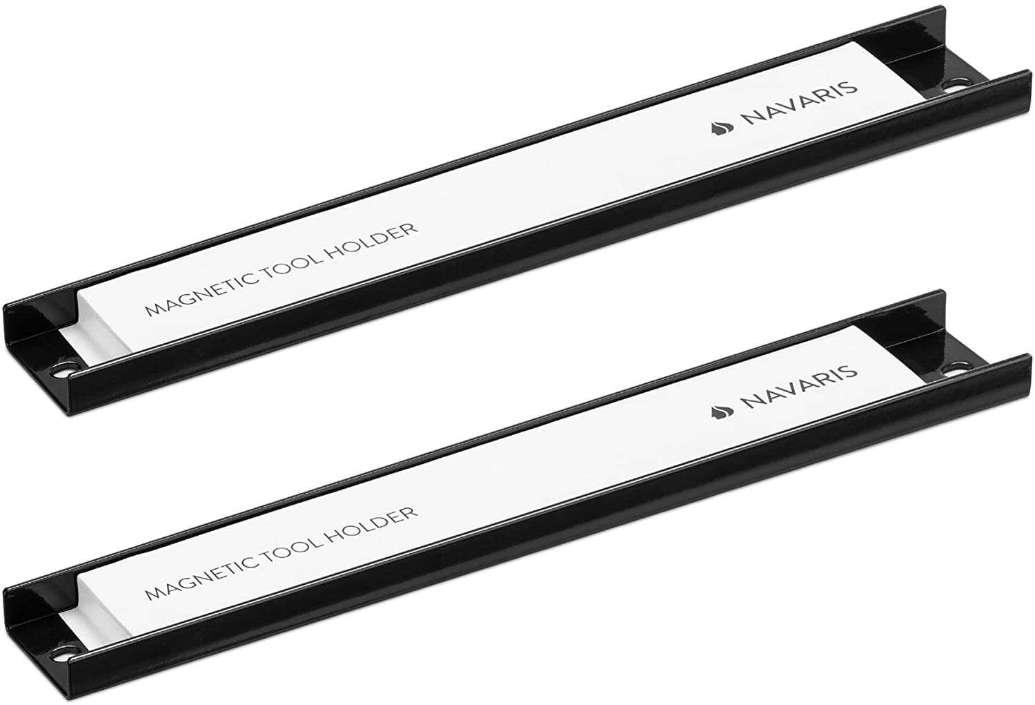 Navaris Σετ με 2 Επιτοίχιες Μαγνητικές Βάσεις Στήριξης Εργαλείων - 4 x 30 cm - Black - 54269.01